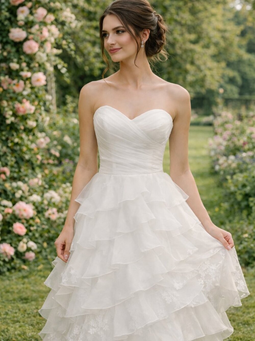 Alfred Angelo Organza Taffeta Sleeveless Bridal Gown